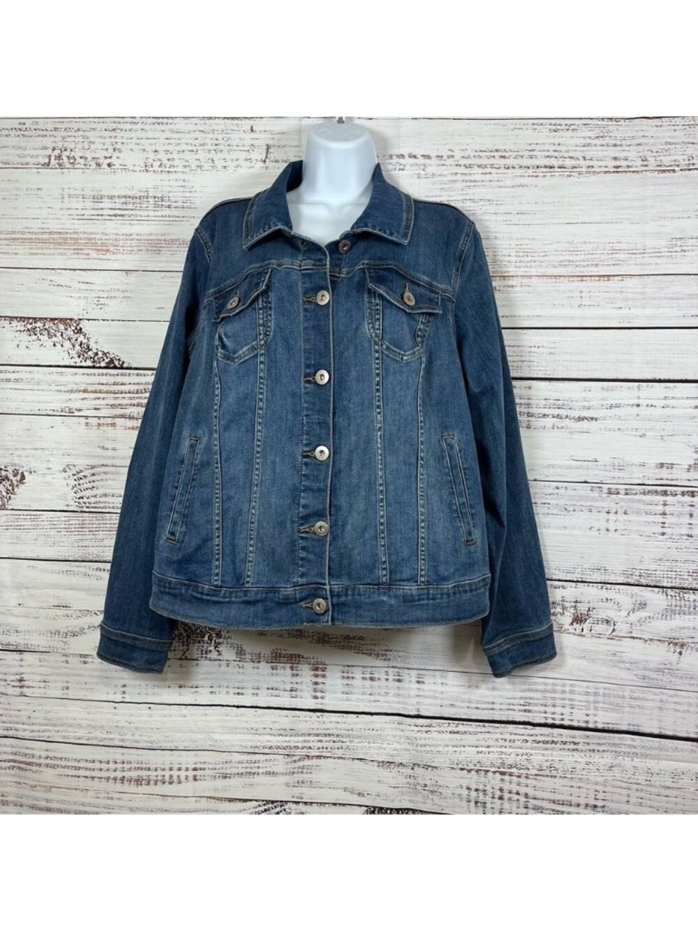 Torrid Blue Button Collared Denim Jacket